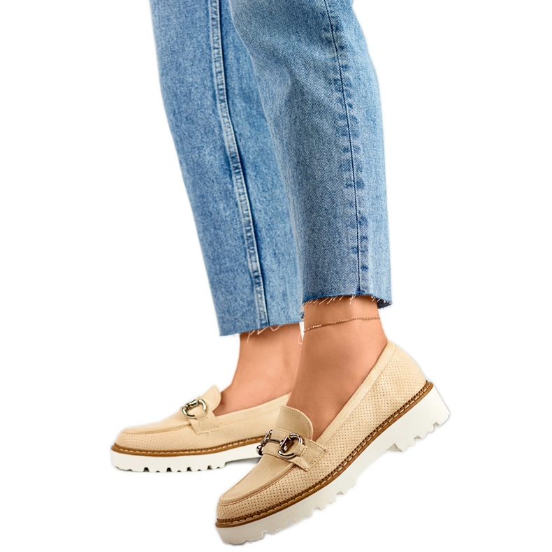 Dámská obuv se zdobením GQ97BE, béžová béžový