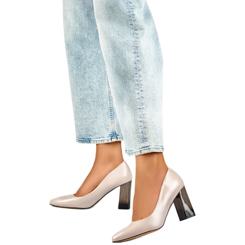 Lodičky s koženou vsadkou GD-FL486A-L.BE béžové béžový Lodičky s koženou vsadkou GD-FL486A-L.BE béžové béžový