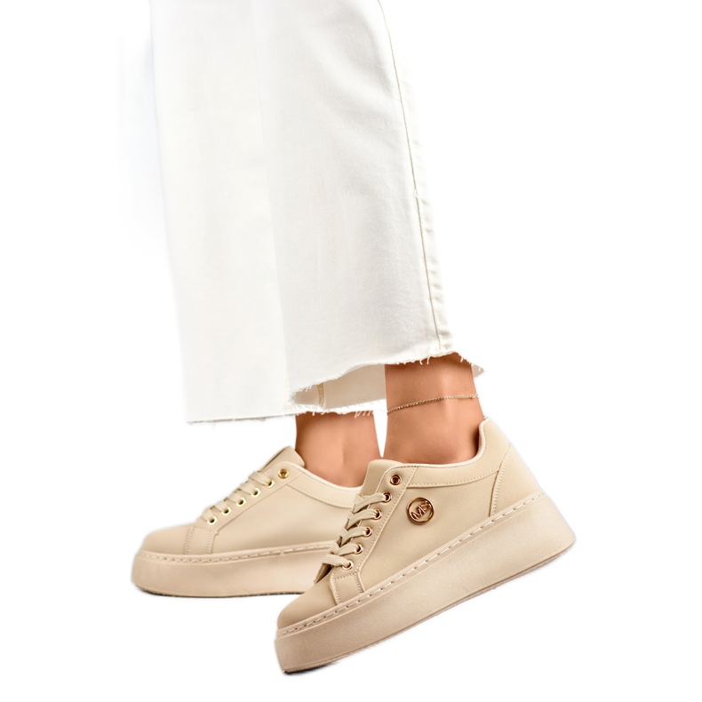 Dámská sportovní obuv s ozdobou TL251-10L/BE béžová béžový