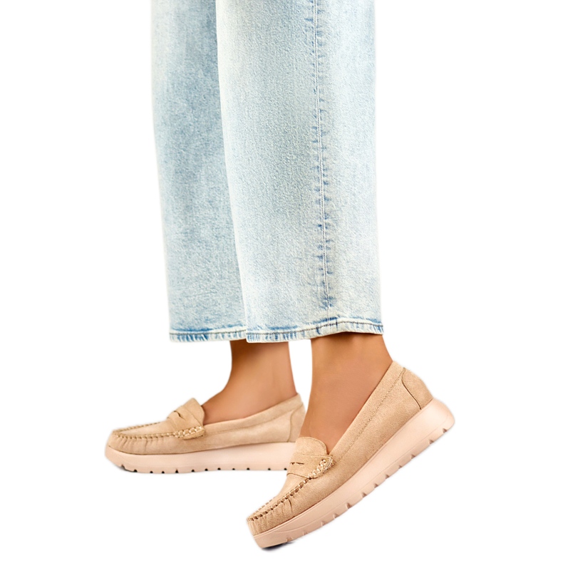 Dámské mokasíny 24-21338BE béžové béžový Dámské mokasíny 24-21338BE béžové béžový