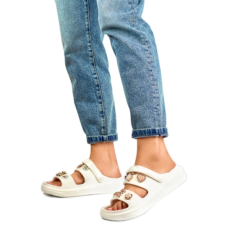 Dámské sandály zdobené JHC3071W bílé bílý Dámské sandály zdobené JHC3071W bílé bílý