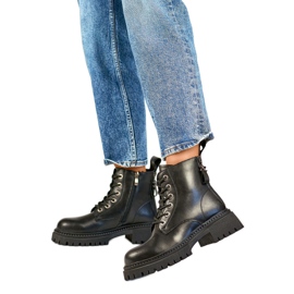 Dámské kozačky podšité kožíškem GD-TL57B, černé černá Dámské kozačky podšité kožíškem GD-TL57B, černé černá