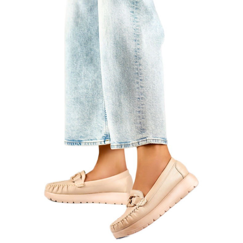 Dámské mokasíny se zdobením 24-21339BE béžové béžový