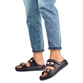 Dámské sandály s ozdobami JHC3071B, černé černý