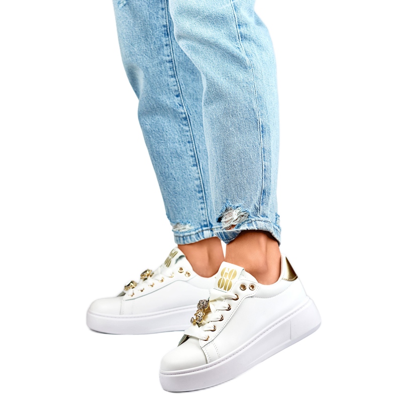 Dámská sportovní obuv s medvídkem EV392-1GO bílá bílý