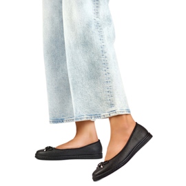 Dámské balerínky s mašlí GD-XR392A-B, černé černá Dámské balerínky s mašlí GD-XR392A-B, černé černá