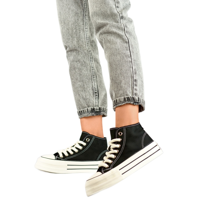 Tenisky na platformě BL507B, černé černá