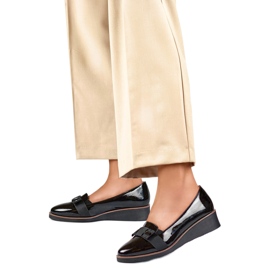 Lodičky na klínku 24-10446B černé černý