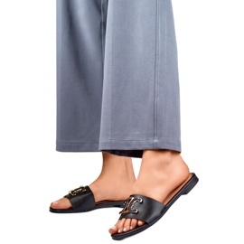 Dámské žabky s ozdobou 5174B černý