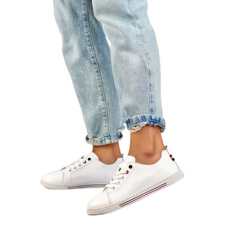 Dámské kožené tenisky 24-87967W bílý Dámské kožené tenisky 24-87967W bílý