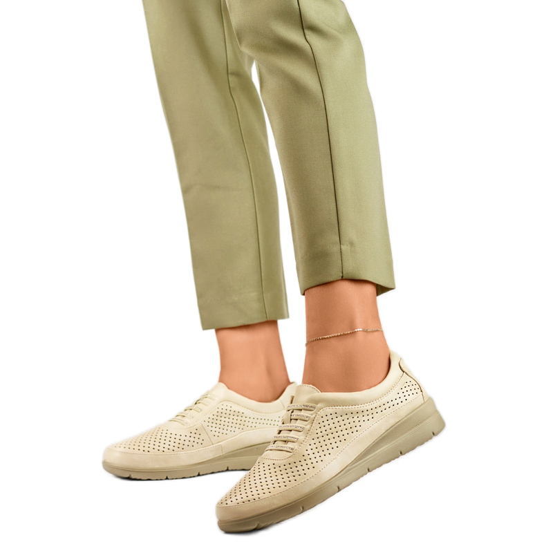 Boty Model 8617-4BE Béžová béžový