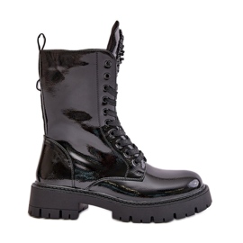 Patentově zateplené pracovní kotníkové boty s ozdobou, černá Kelilea