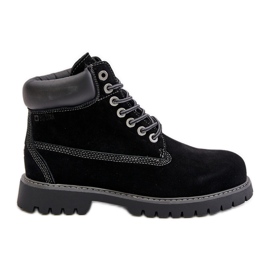 Semišové zateplené pánské boty Big Star OO174138 HI-POLY System Black černý