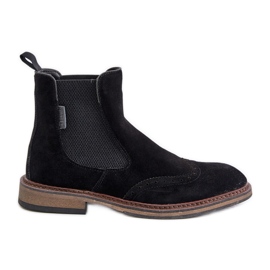 Semišové pánské Chelsea Boots Big Star OO174192 Černá černý