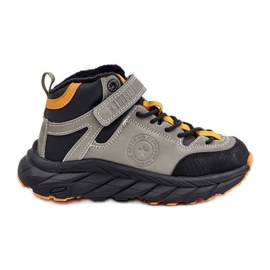 Dětské trekové boty Trappers izolované suchým zipem Big Star OO374181 Khaki zelený