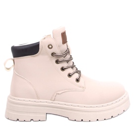 Dámské dřevěné kozačky Kellers Beige béžový Dámské dřevěné kozačky Kellers Beige béžový