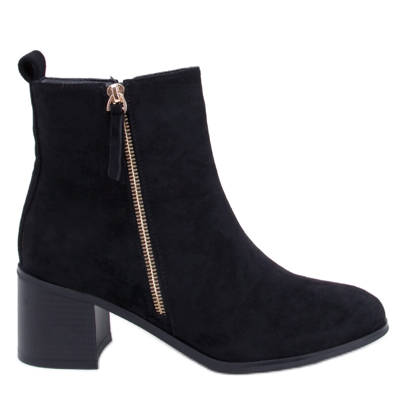 Aguirre Black semišové kotníkové boty na vysokém podpatku černá