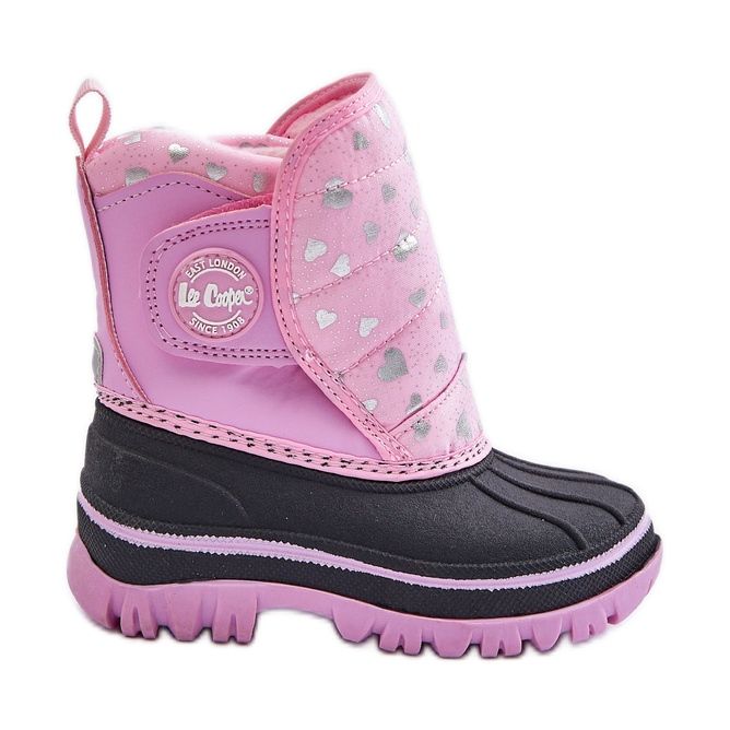 Dětské sněhule na suchý zip Lee Cooper LCJ-24-44-2863K růžové růžový Dětské sněhule na suchý zip Lee Cooper LCJ-24-44-2863K růžové růžový