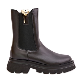 Kožené Chelsea Boots s ozdobou CheBello 4537 Black černá