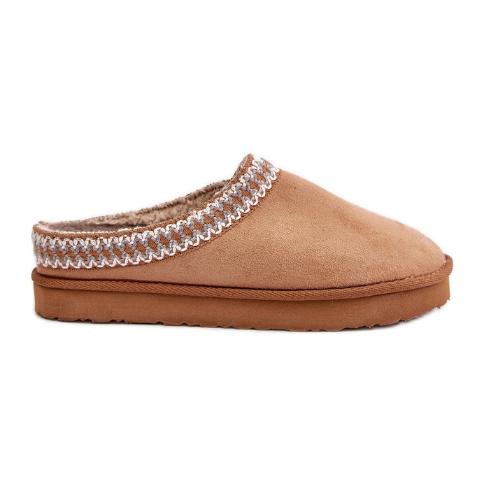 Pohodlné dámské domácí boty Pantofle s výšivkou Inblu FX000021 Camel béžový