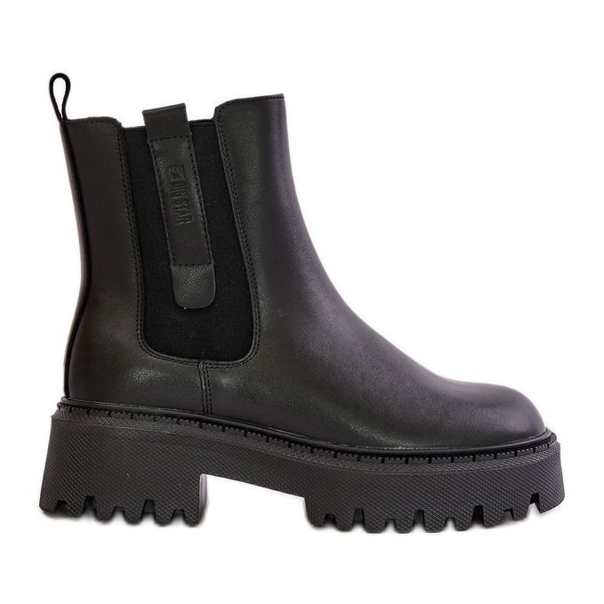 Kožené zateplené dámské Chelsea Boots Big Star OO274A386 Černá Kožené zateplené dámské Chelsea Boots Big Star OO274A386 Černá