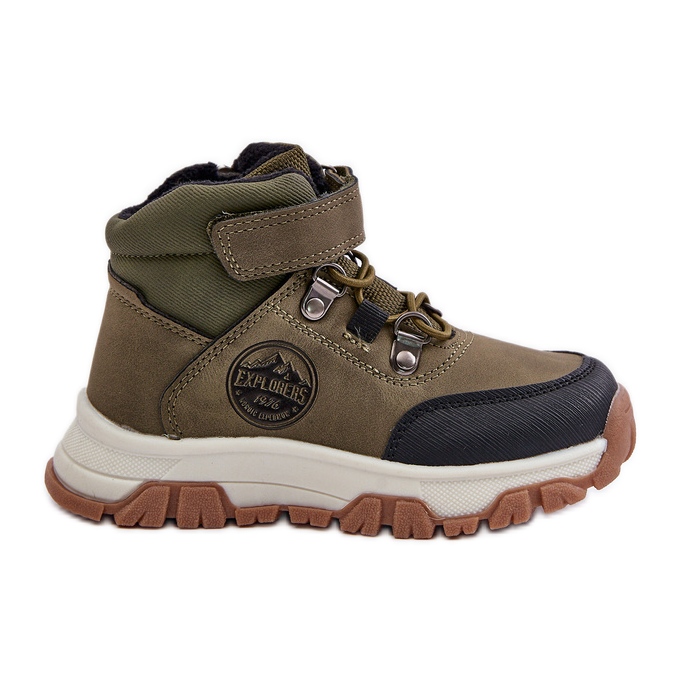 News Zateplená dětská zimní turistická obuv na zip, tmavě zelená Temisha