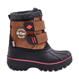 Dětské sněhule na suchý zip Lee Cooper LCJ-24-44-2864K Camel hnědý