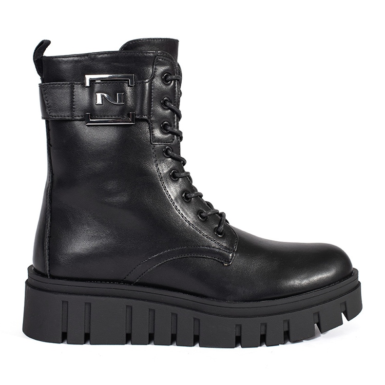 Seastar Černé šněrovací kotníkové boty na platformě černá