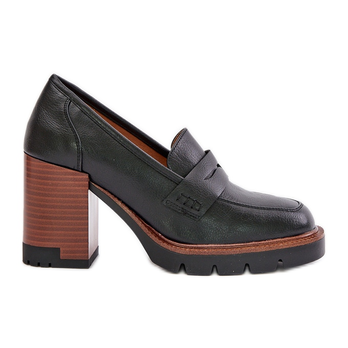 Dámské boty na vysokém podpatku vyrobené z eko kůže, černá Vinceza 58105