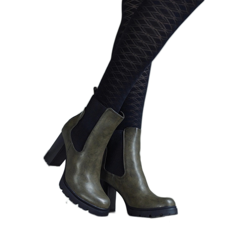 Zelené nazouvací kotníkové boty z ekokůže Motena zelená Zelené nazouvací kotníkové boty z ekokůže Motena zelená