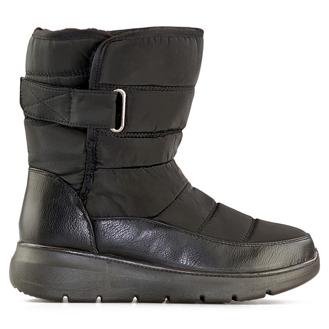 Černé, zateplené sněhule se suchým zipem černá