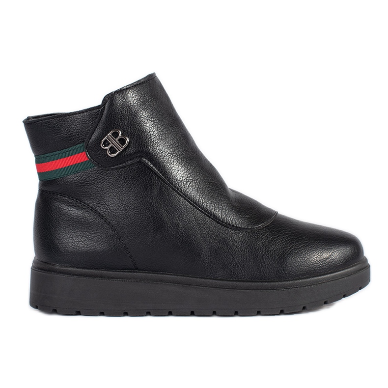 Černé pohodlné zateplené dámské kotníkové boty černá Černé pohodlné zateplené dámské kotníkové boty černá