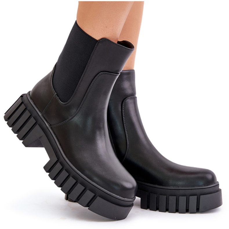 Zateplené Chelsea Boots se zipem S.Barski HY42-975 Black černá Zateplené Chelsea Boots se zipem S.Barski HY42-975 Black černá