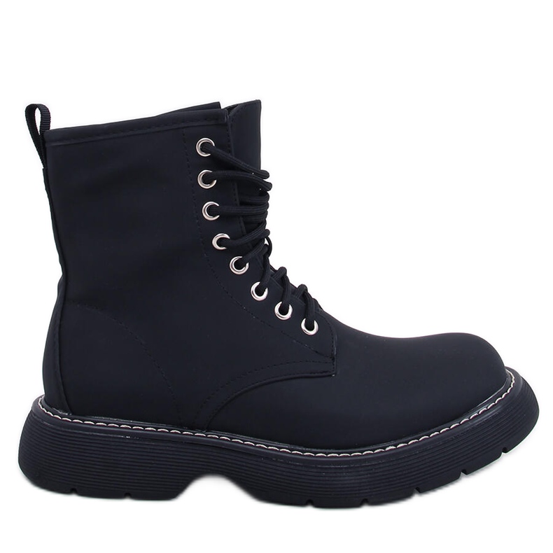 Šněrovací kotníkové boty Peddy Black černá