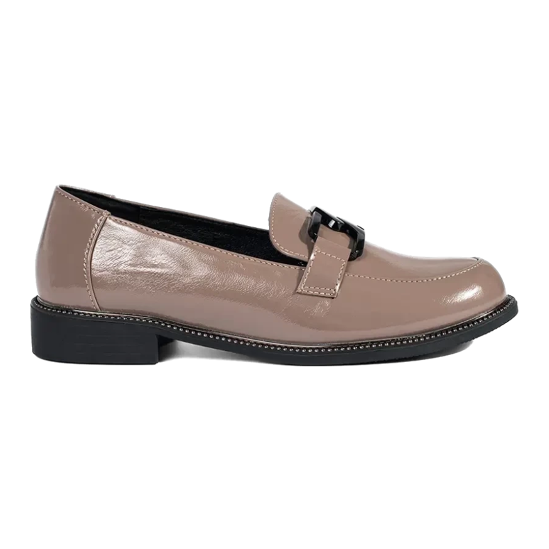 Goodin Tmavě béžové mokasíny s koženou vsadkou béžový Goodin Tmavě béžové mokasíny s koženou vsadkou béžový