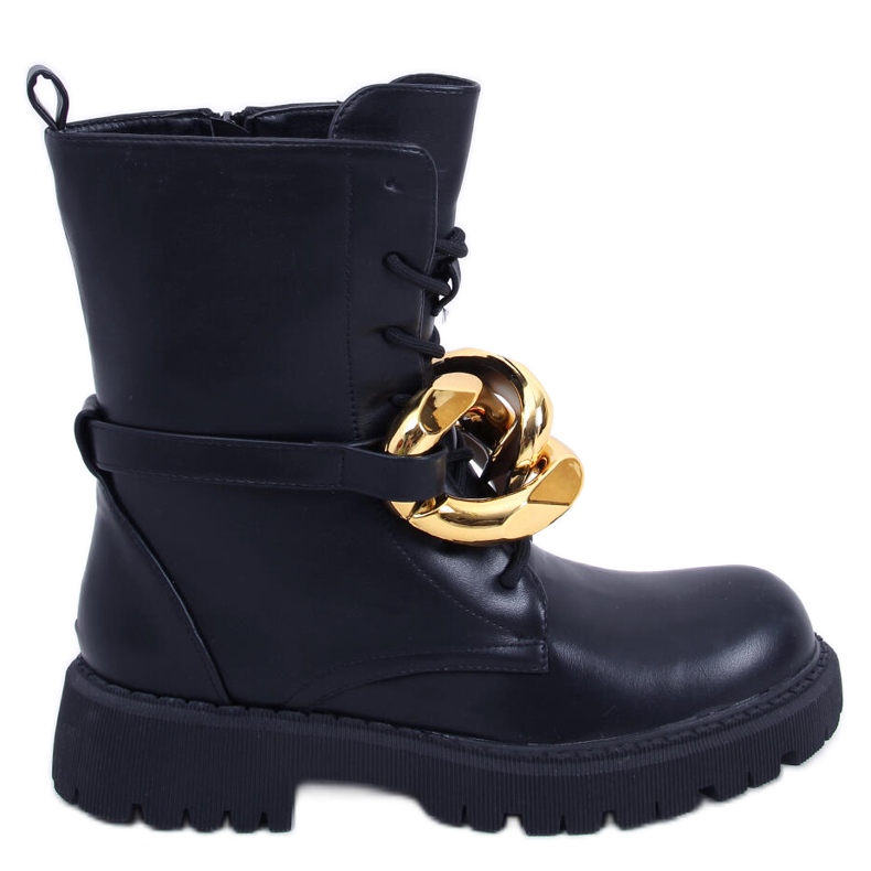 Šněrovací kozačky Barkley Black černá