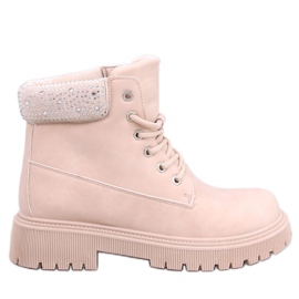 Dámské zateplené kozačky Leode Beige béžový Dámské zateplené kozačky Leode Beige béžový