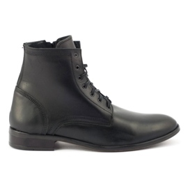 Olivier Pánské kožené Chelsea boots, nezateplené, 287 Black černý