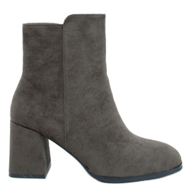 Hladké kotníkové boty na vysokém podpatku Weish DK.GREEN zelená