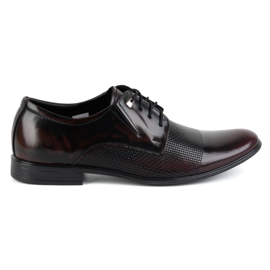 Olivier Pánské elegantní kožené boty 302T3 cherry červený