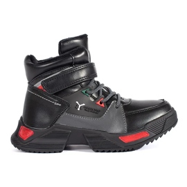 Černé zateplené chlapecké kozačky černá