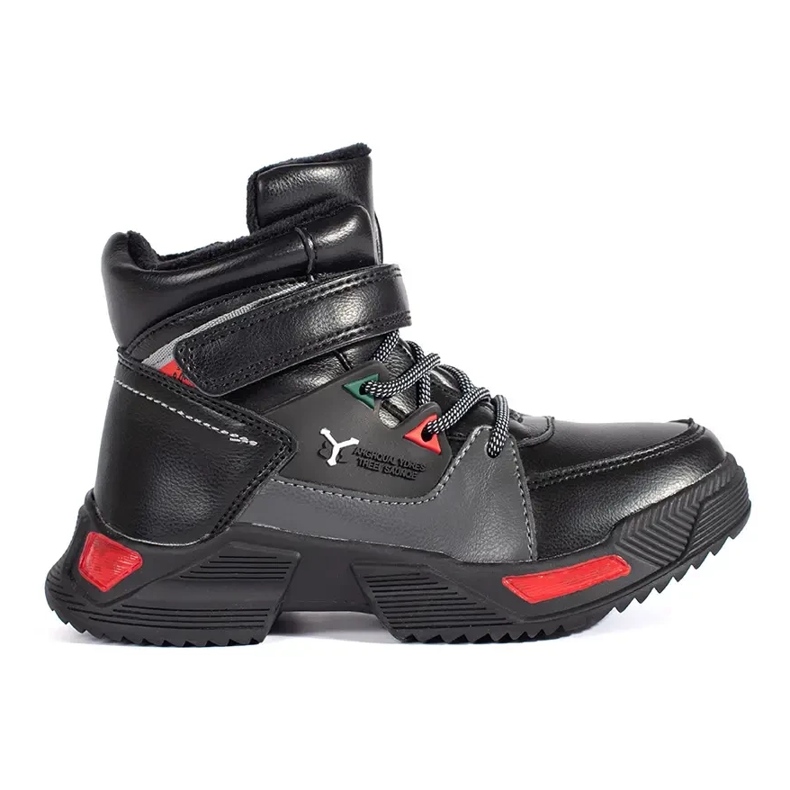 Černé zateplené chlapecké kozačky černá