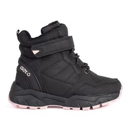 Černé zateplené dívčí kozačky černý