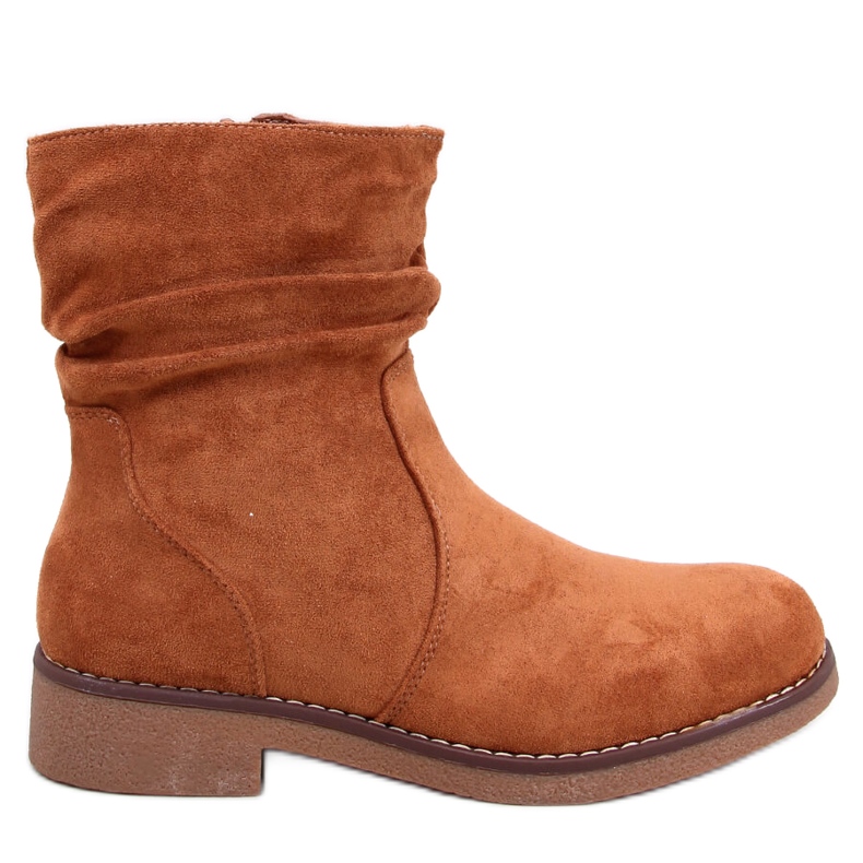 Volánkové kotníkové boty Bracy Camel hnědý