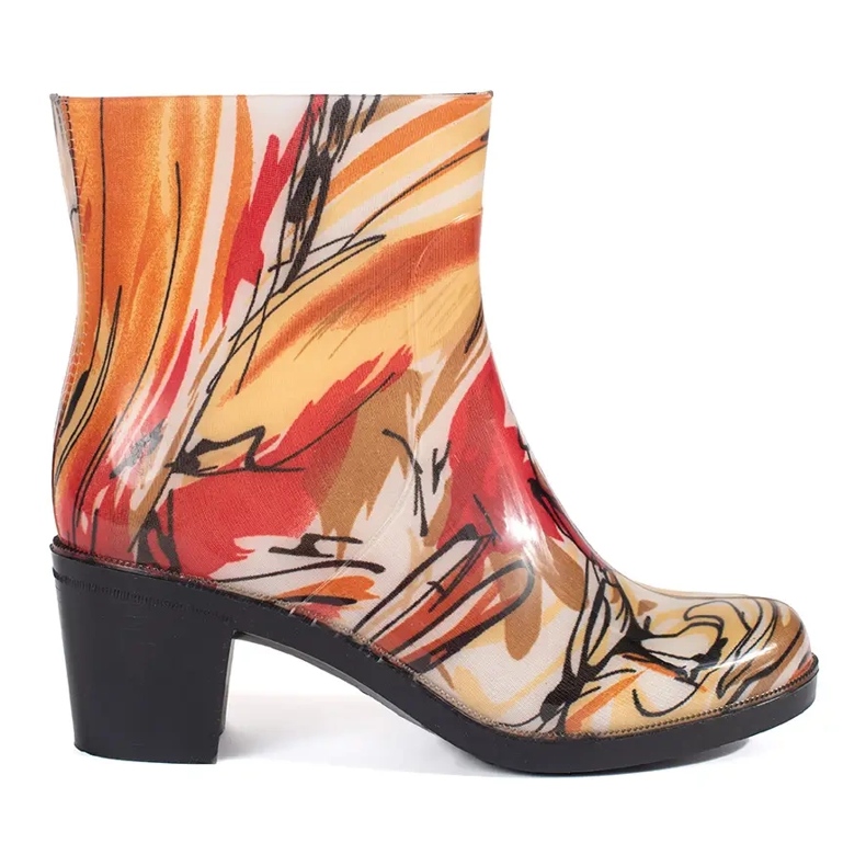 Pestrobarevné holínky s vysokými podpatky vícebarevný