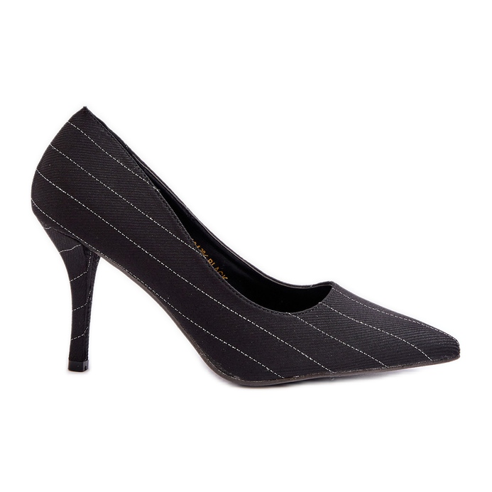 Černé dámské pruhované vysoké podpatky Tifidra černá