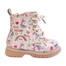 Dětské zateplené kozačky se zipem Unicorns Beige Tiptop béžový