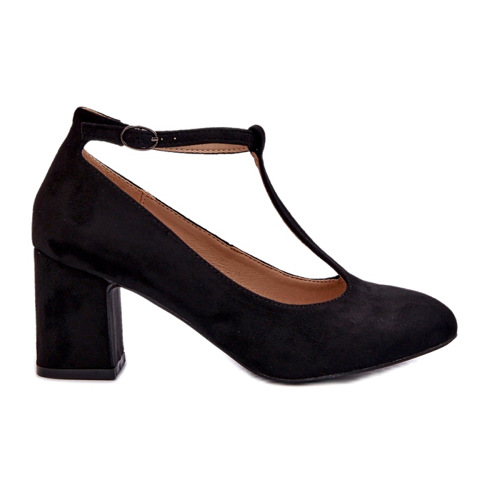 Eko semišové lodičky na jehlovém podpatku, černé černá