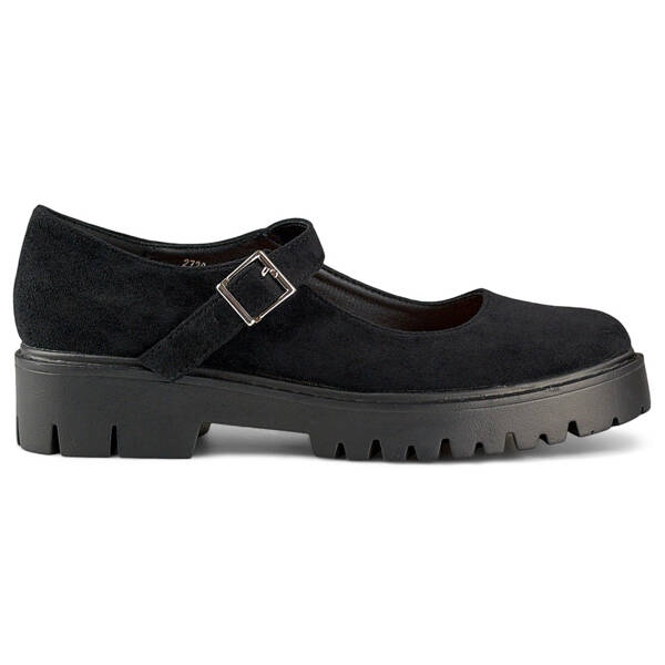 Dámské semišové boty s přezkou, černá 2720-1B