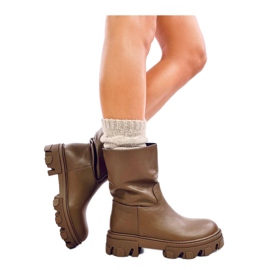 Army Green kotníkové boty rovného střihu zelený